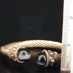 Twisted Cuff Bracelet w/Dark Purple End Caps